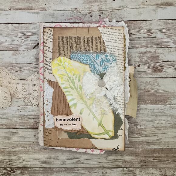 Pink Embellished Junk Journal: Flowers, Birds and Butterflies (Benevolent) - Picture 1 of 16